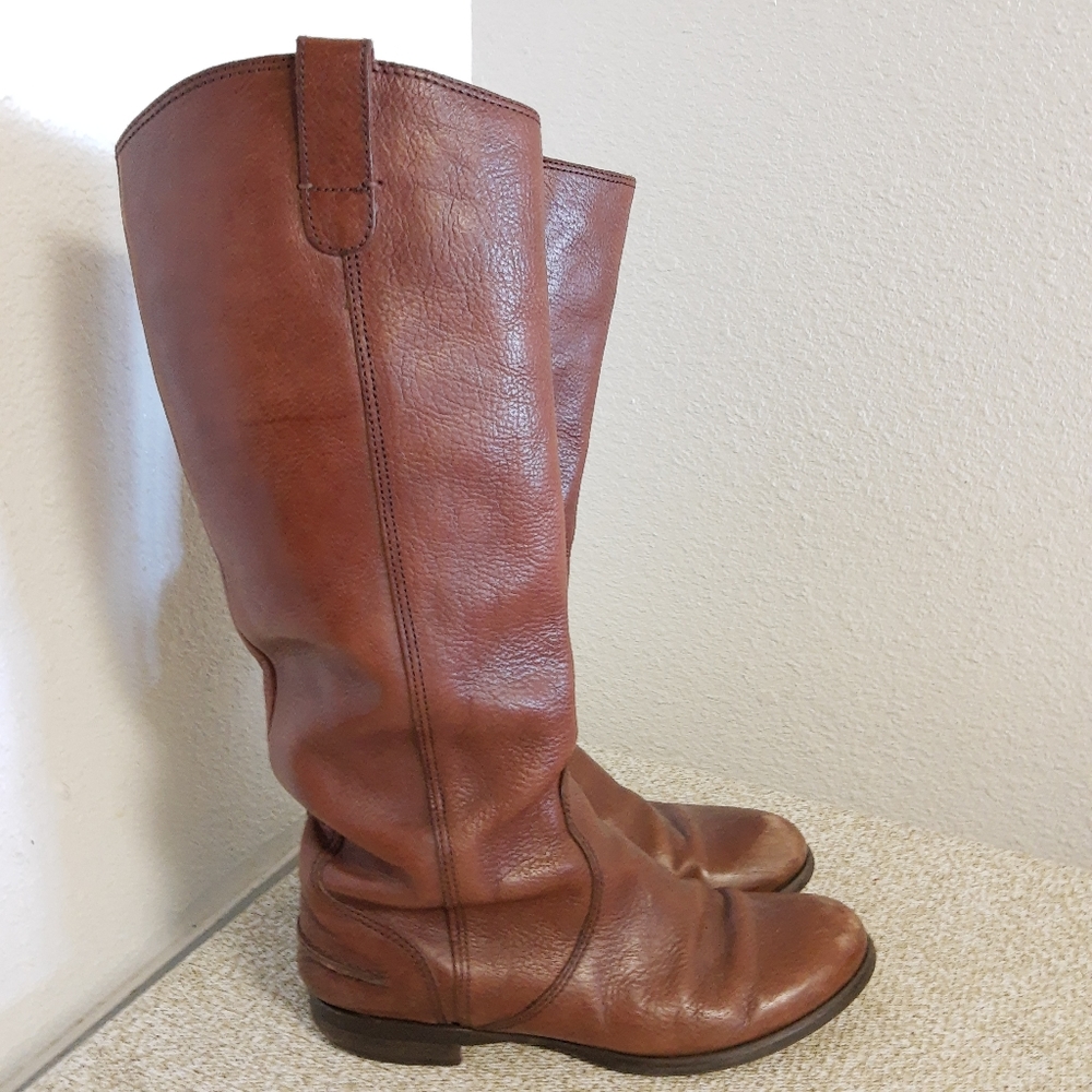 Madewell Brown Leather Pull Up Boots